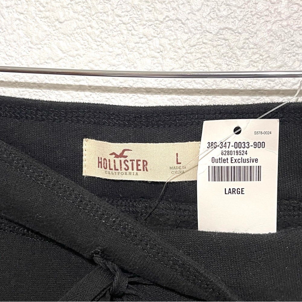Hollister NWT Woman Black Jogger Sweat Pants Size L - Picture 5 of 13